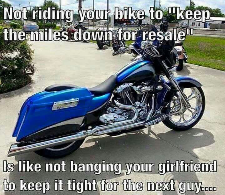 Afbeeldingsresultaat voor keeping your bike low mileage meme