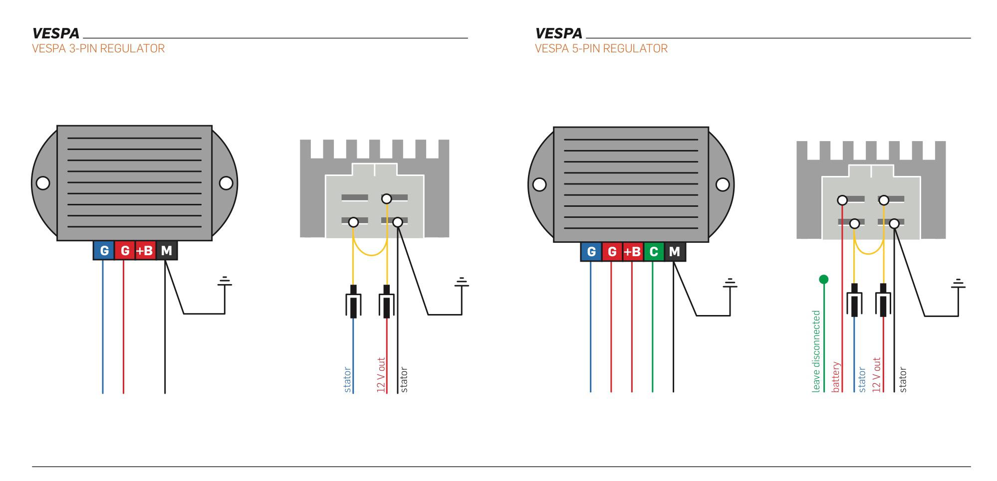 Aansluiten 12v Spanningsregelaar / Vespatronic - Oldies - Vespaforum.be